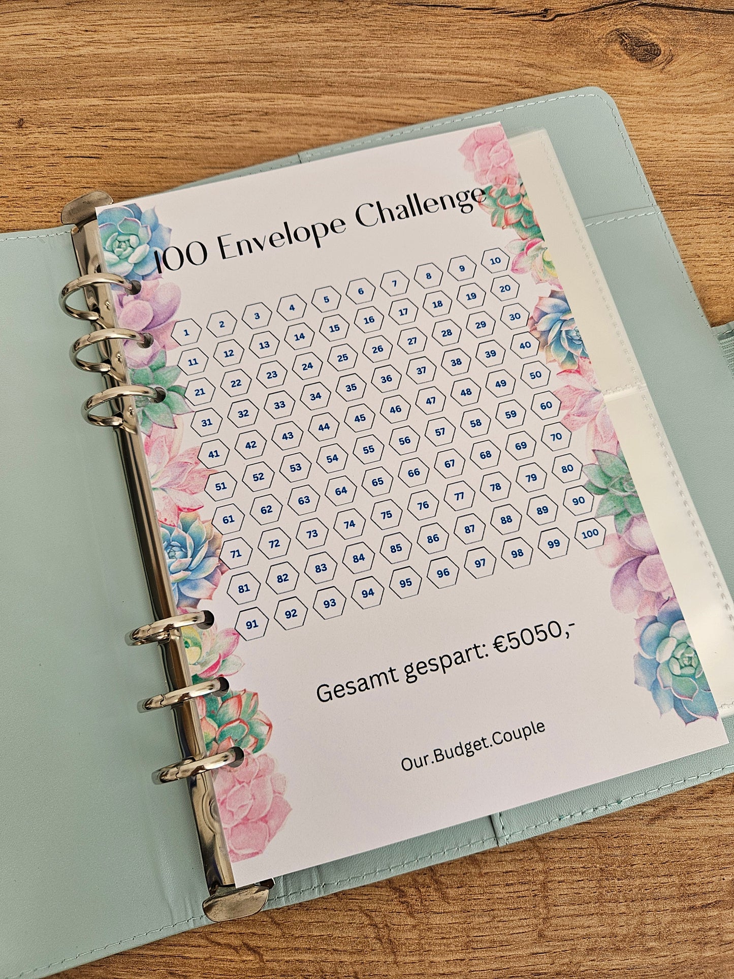 100 Envelope Challenge Binder NEU