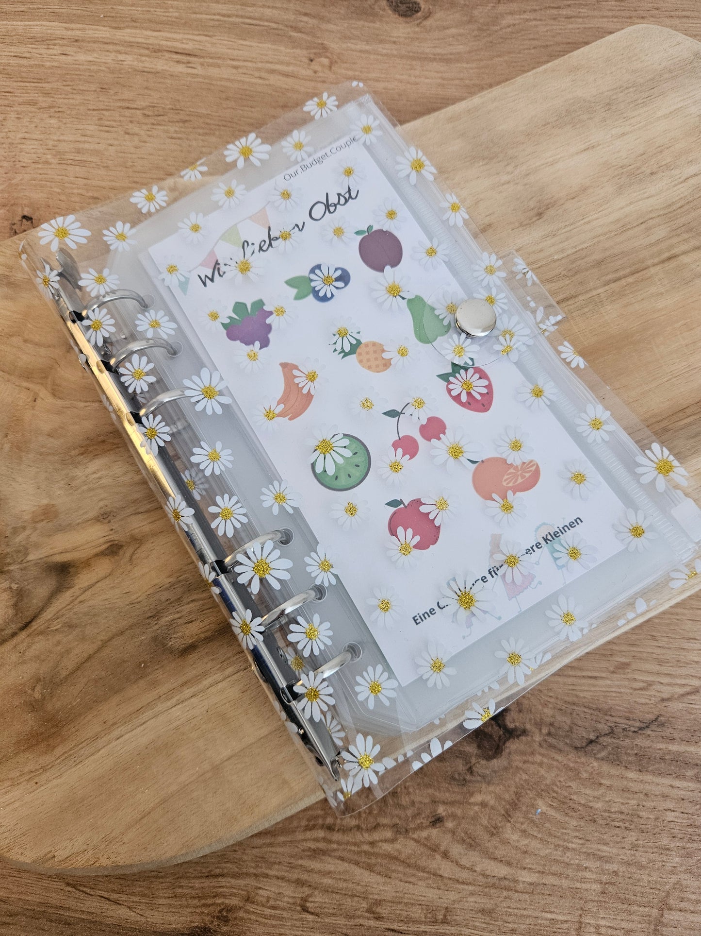 A6 Binder Transparent Blumen