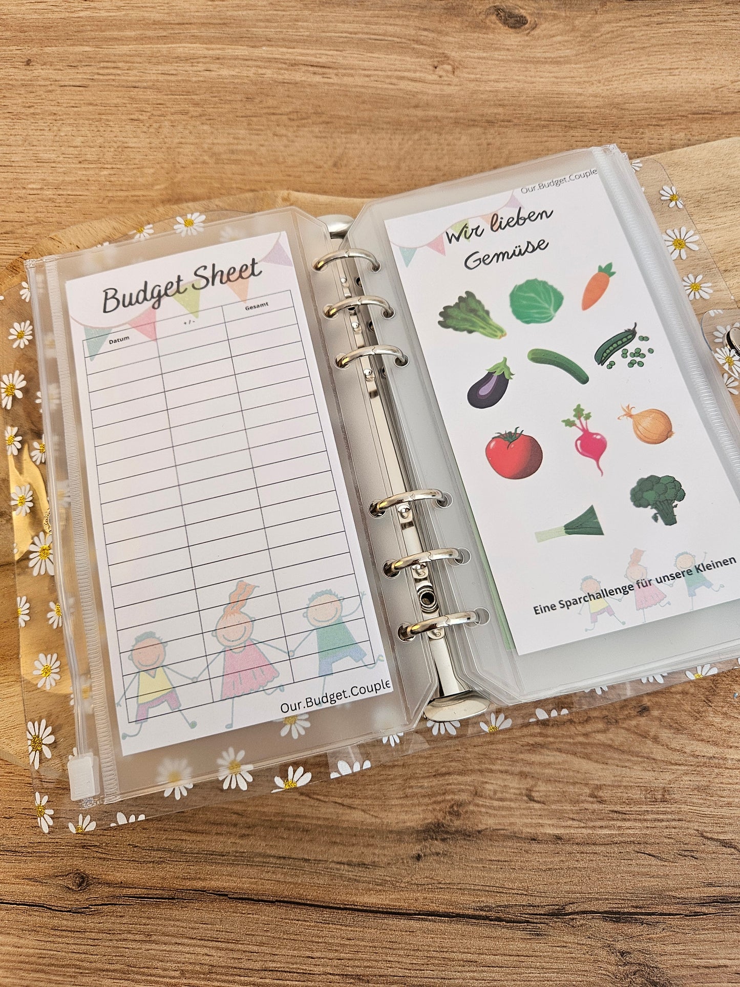 A6 Binder Transparent Blumen