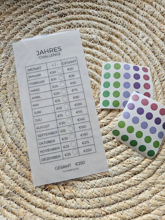 Jahres Challenge Umschlag