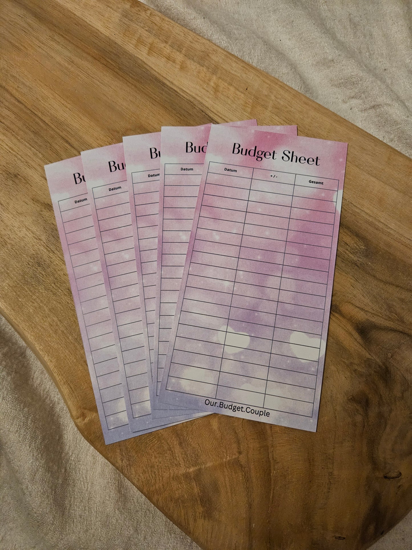 Budget Sheets Pink