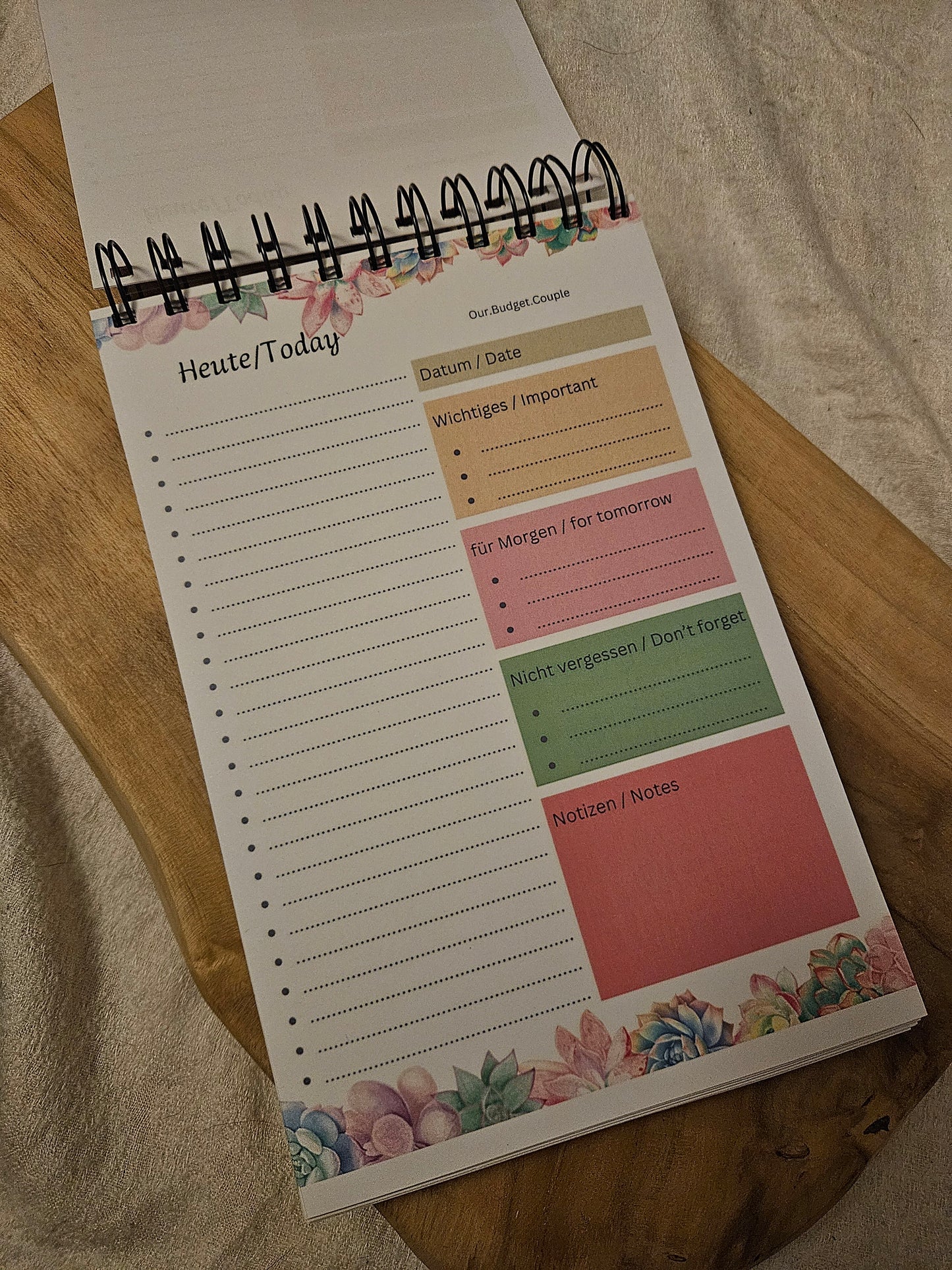 Tagesplaner Spiralblock Daily Planner Kakteen