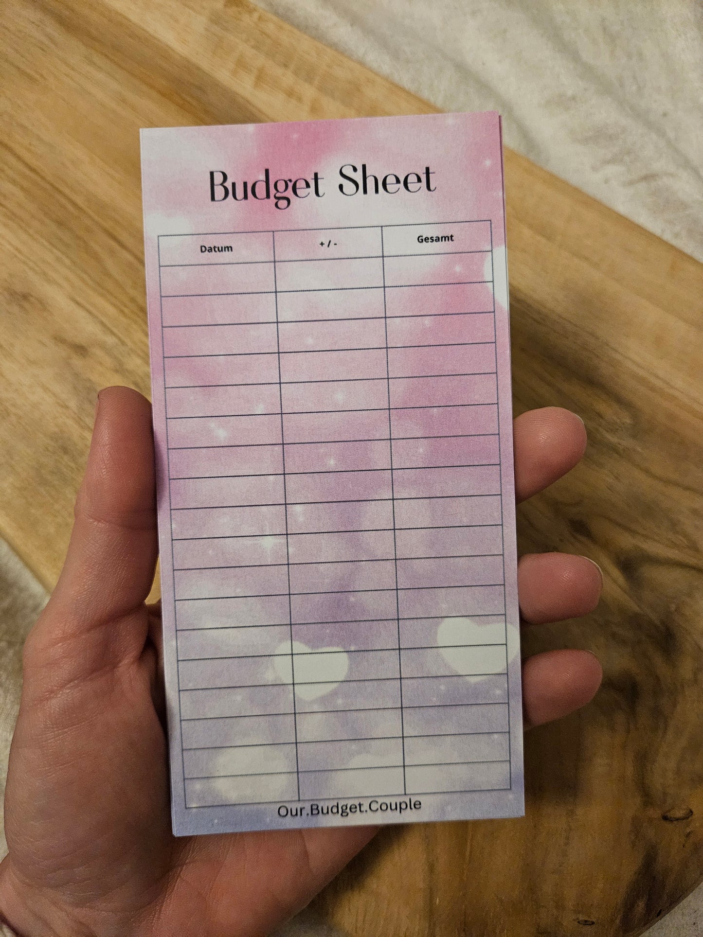 Budget Sheets Pink