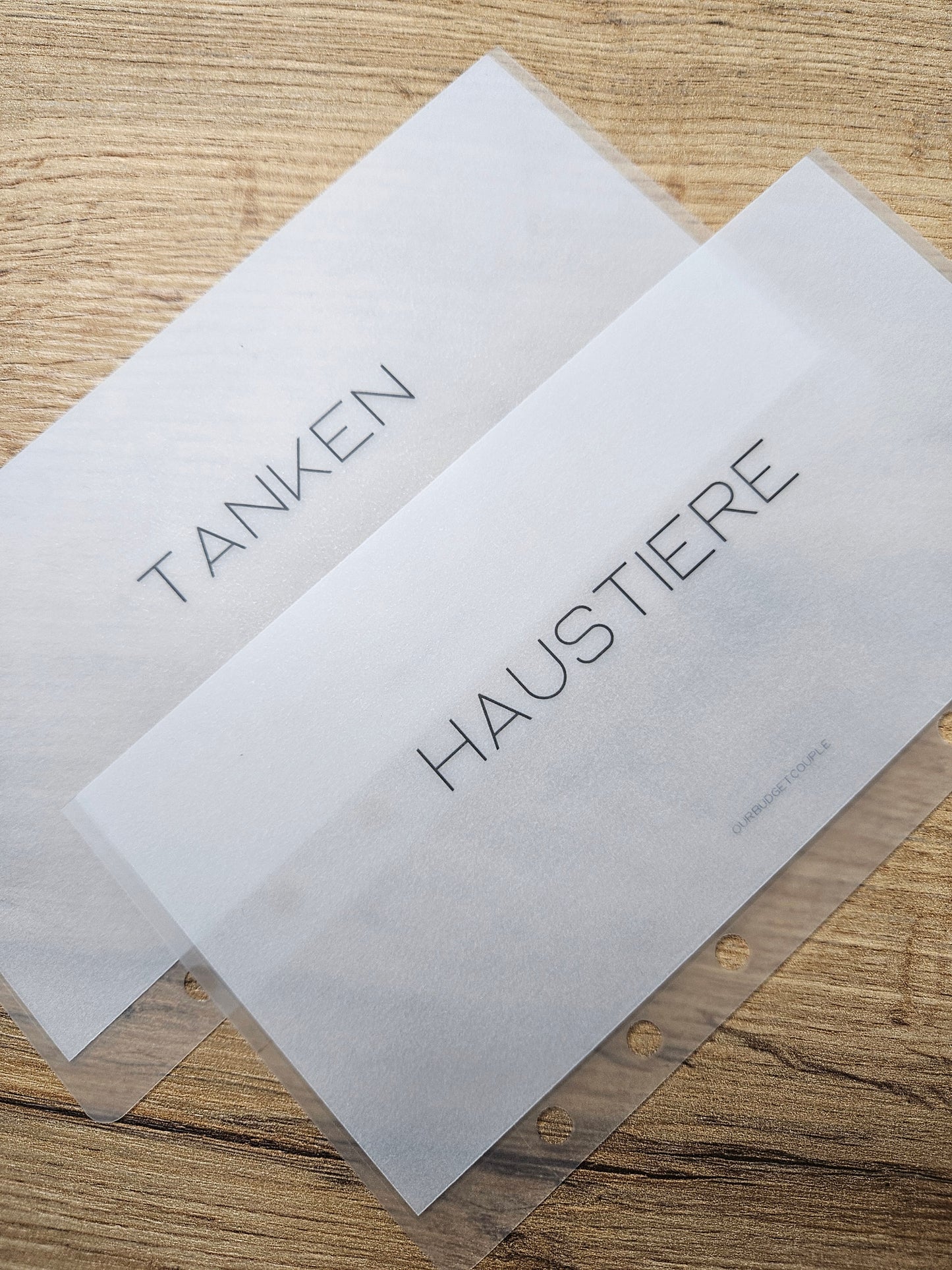 personalisierte Dashboard Umschläge fürs Cashstuffing / Ringbucheinlagen
