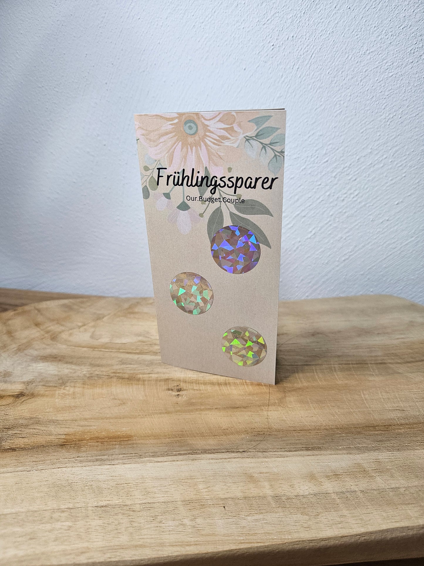 Frühlingssparer Sparchallenge Klappkarte Rubbelchallenge