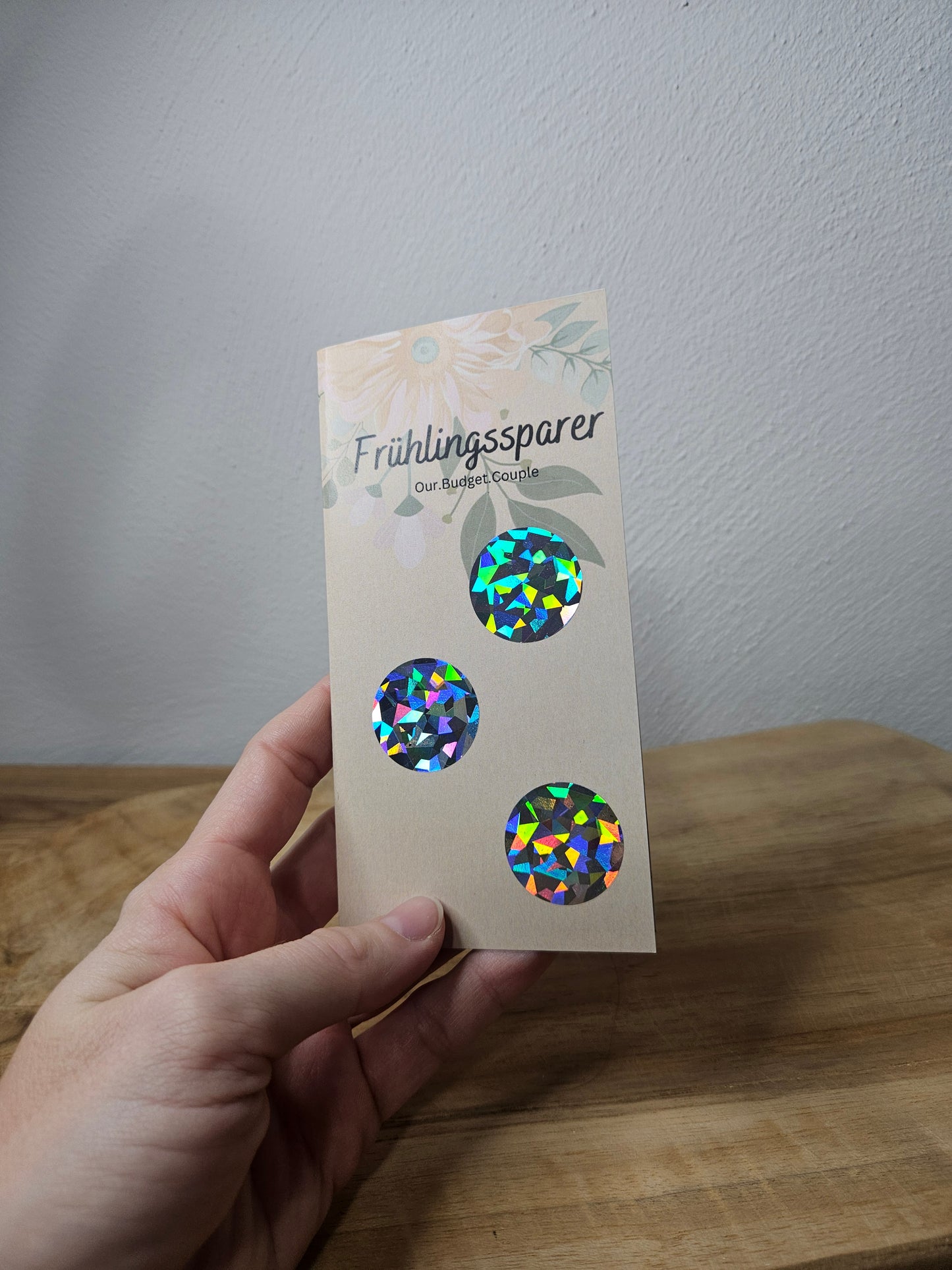 Frühlingssparer Sparchallenge Klappkarte Rubbelchallenge