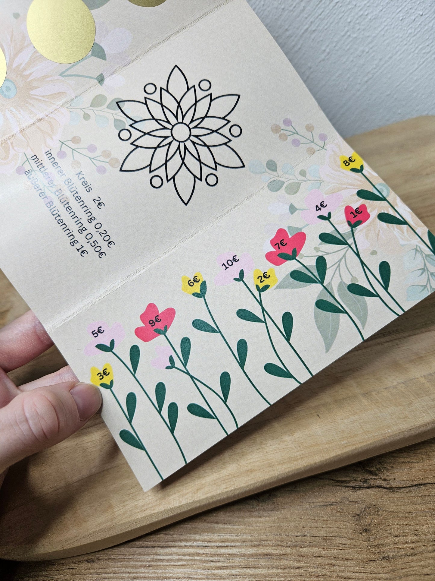 Frühlingssparer Sparchallenge Klappkarte Rubbelchallenge