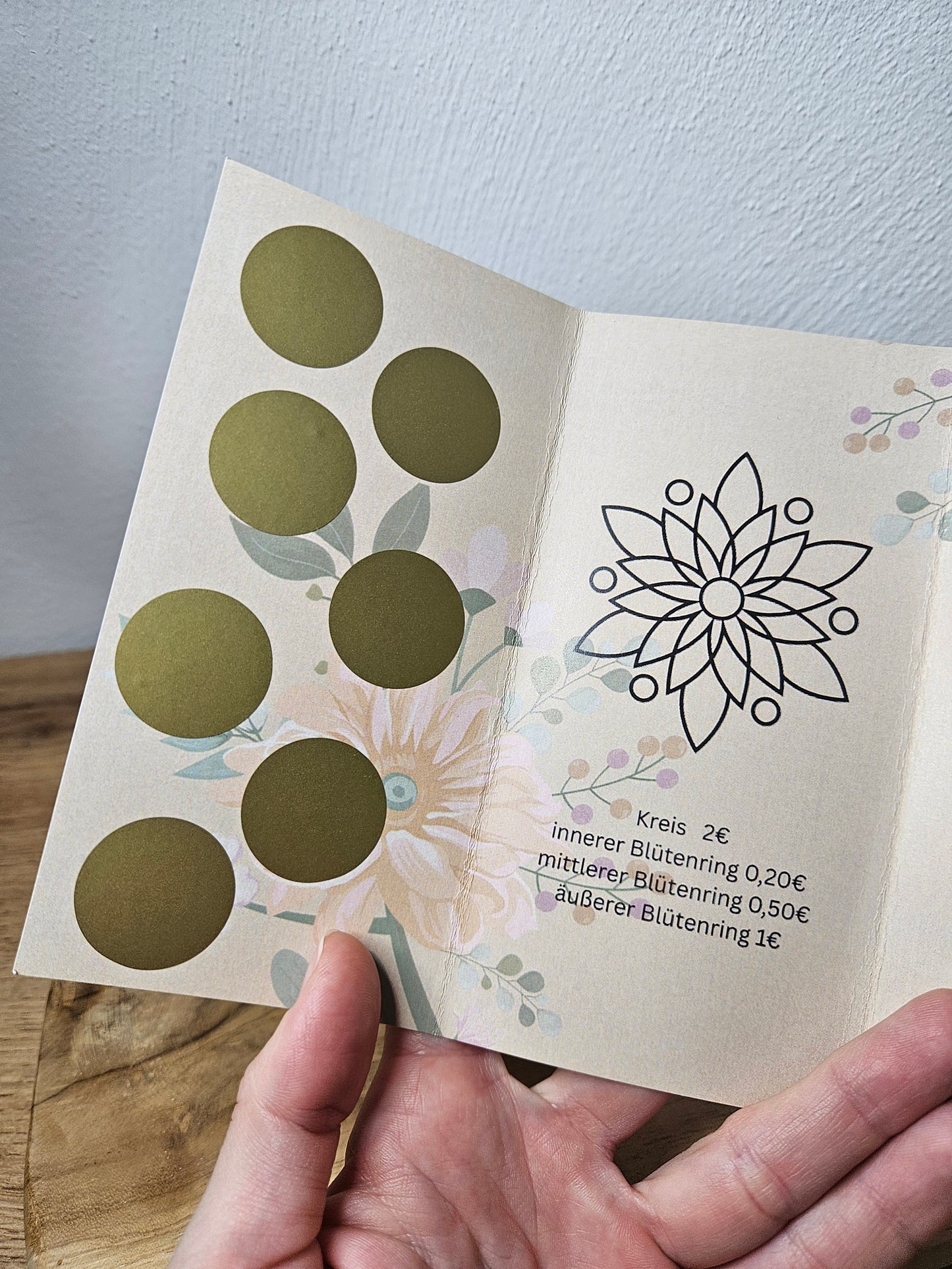 Frühlingssparer Sparchallenge Klappkarte Rubbelchallenge