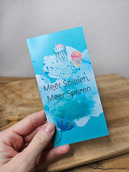 Sparspiel Sparchallenge Klappkarte