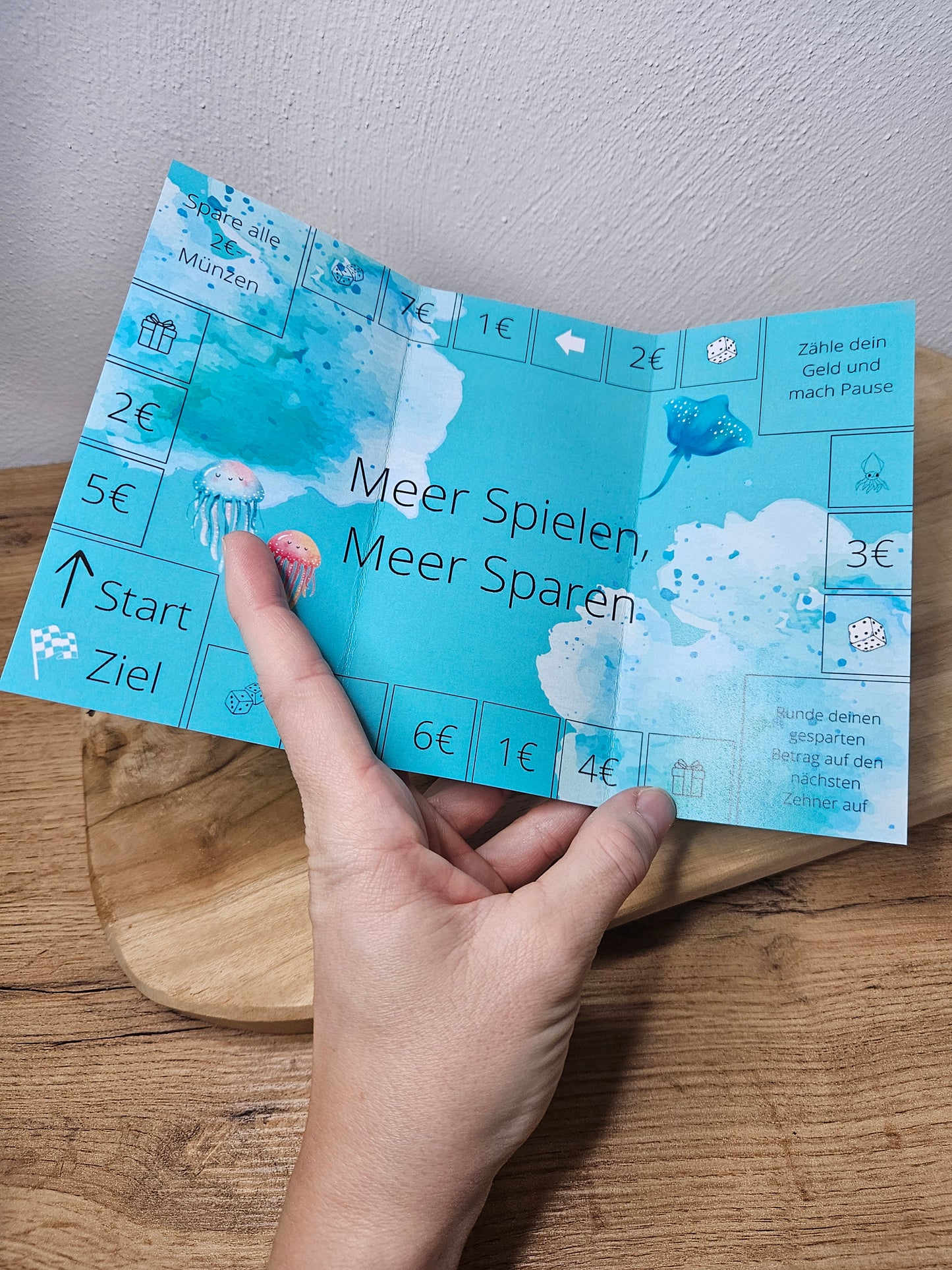 Sparspiel Sparchallenge Klappkarte