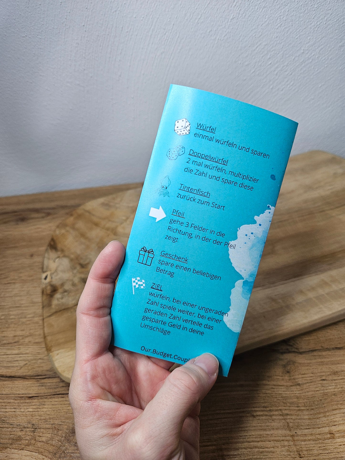 Sparspiel Sparchallenge Klappkarte