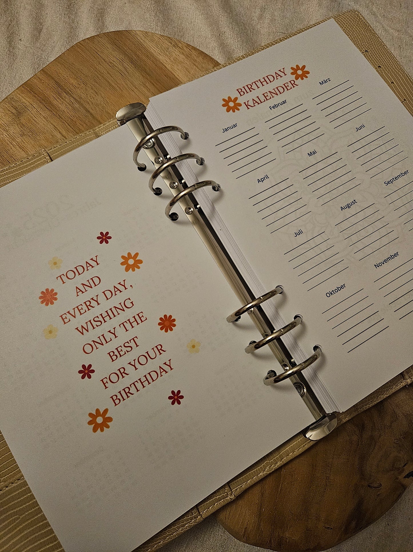 Kalender Einlagen A5 Jahresplaner 2025