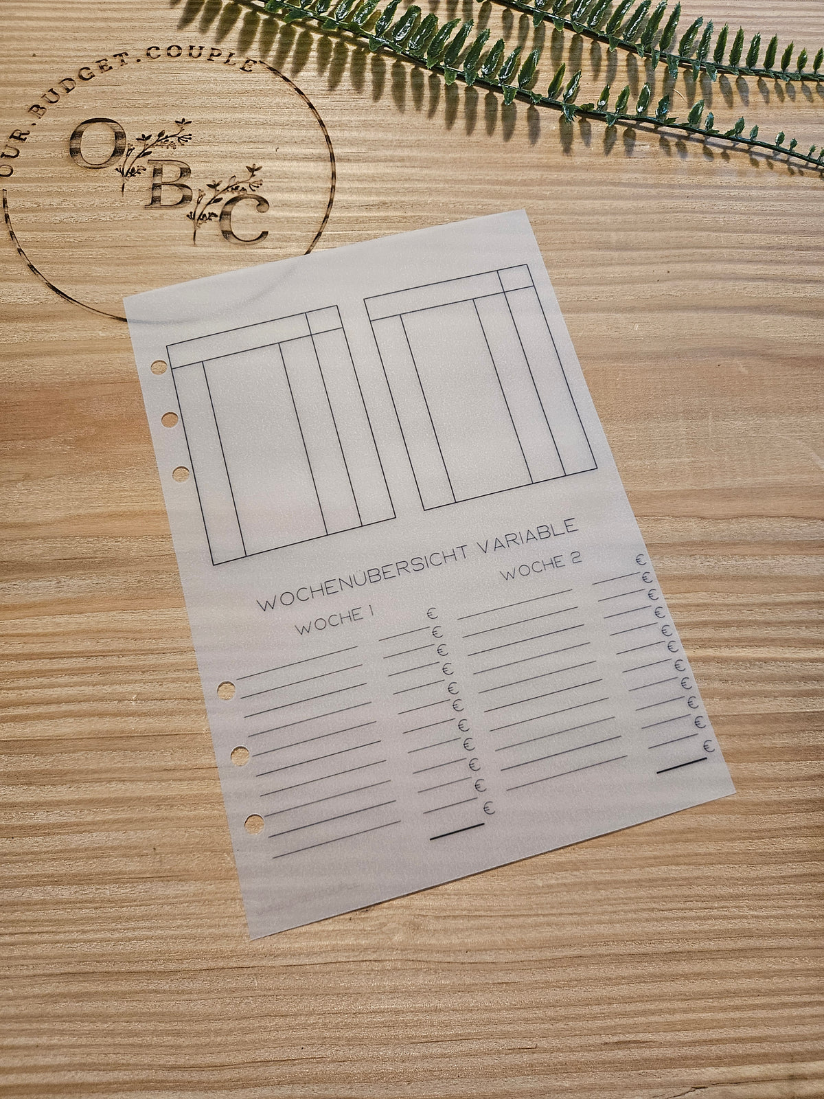 Budgetplaner Laminiert (wiederverwendbar)